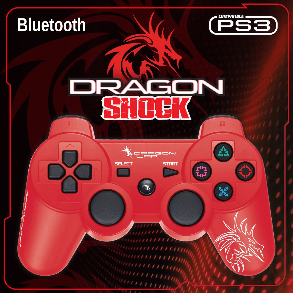 Dragon War Dragon Shock Bluetooth PS3 Controller Rouge
