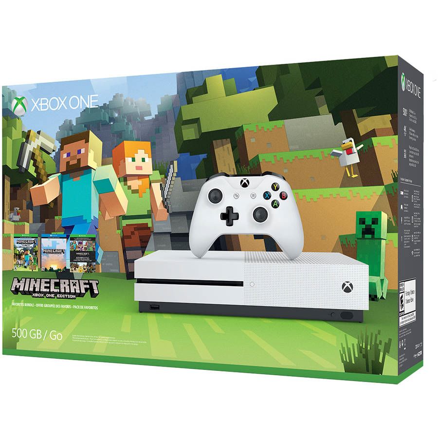 Xbox One S 500GB White + Minecraft Xbox One Edition
