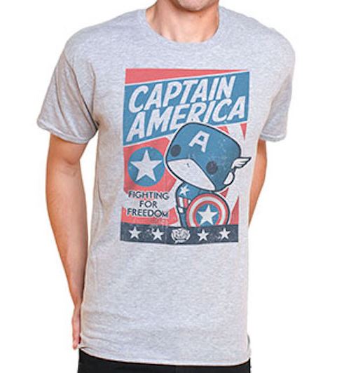 Funko Pop! Tees : Captain America Fighting for Freedom - XL