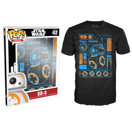 Funko Pop! Tees : Star Wars BB-8 Ball Droid Blue Print - XXL