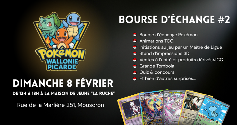 Bourse d'&eacute;change Pok&eacute;mon &agrave; Mouscron