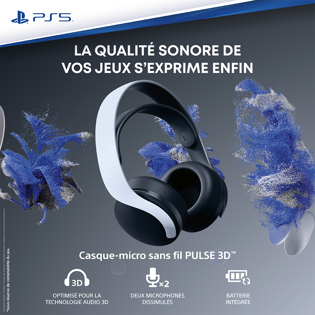 Acheter PS5 Pulse 3D Wireless Headset White - Playstation 5 prix promo neuf  et occasion pas cher
