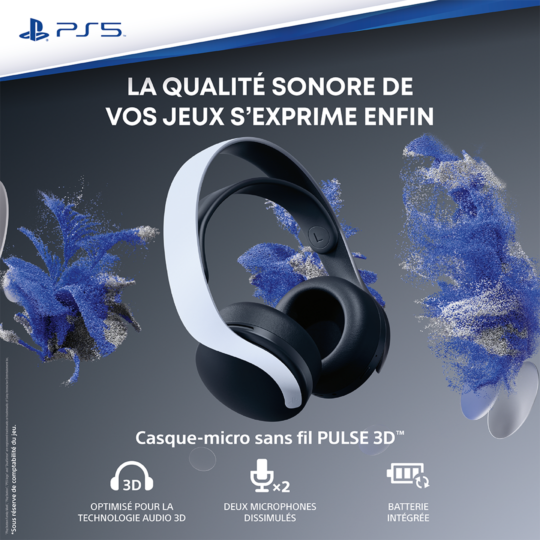 PS5 casque sans fil Pulse 3D noir, Commandez facilement en ligne