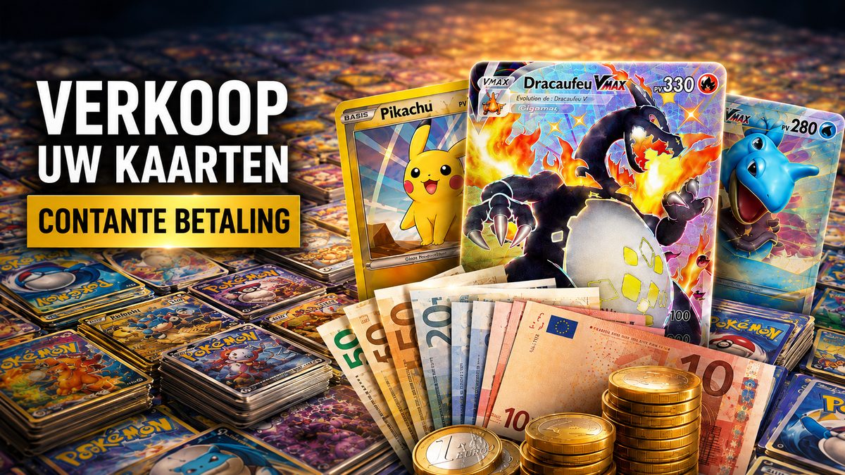 Zeldzame en holografische Pokémon-kaarten, cash ingekocht in de Smartoys-winkel