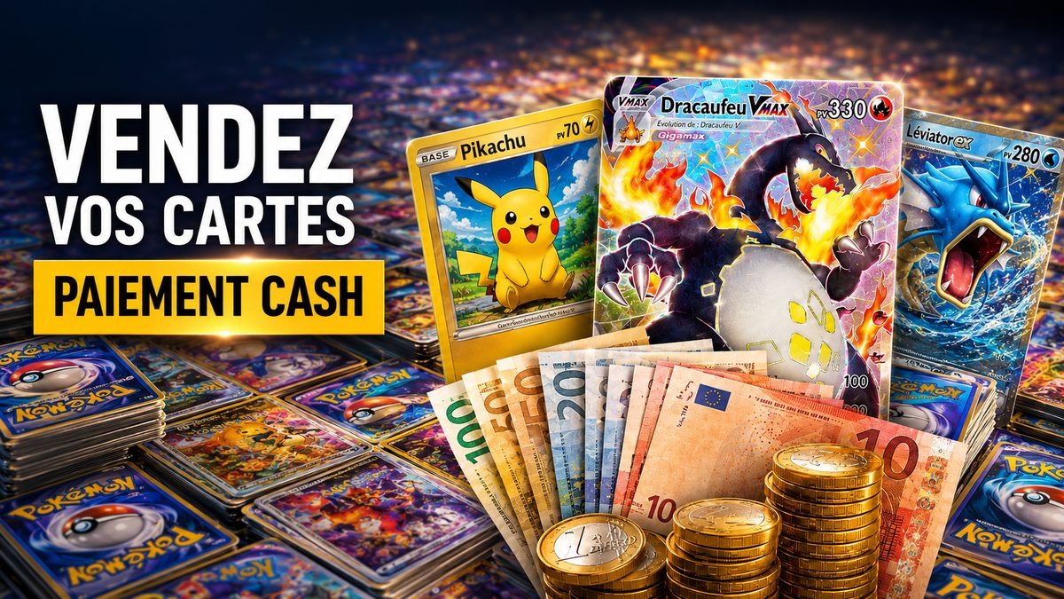 Cartes Pokémon rares et holographiques rachetées cash en magasin Smartoys