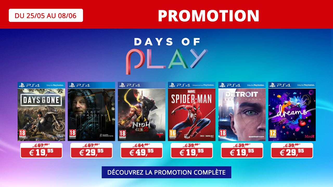 Days of Play 2020 Playstation jeux