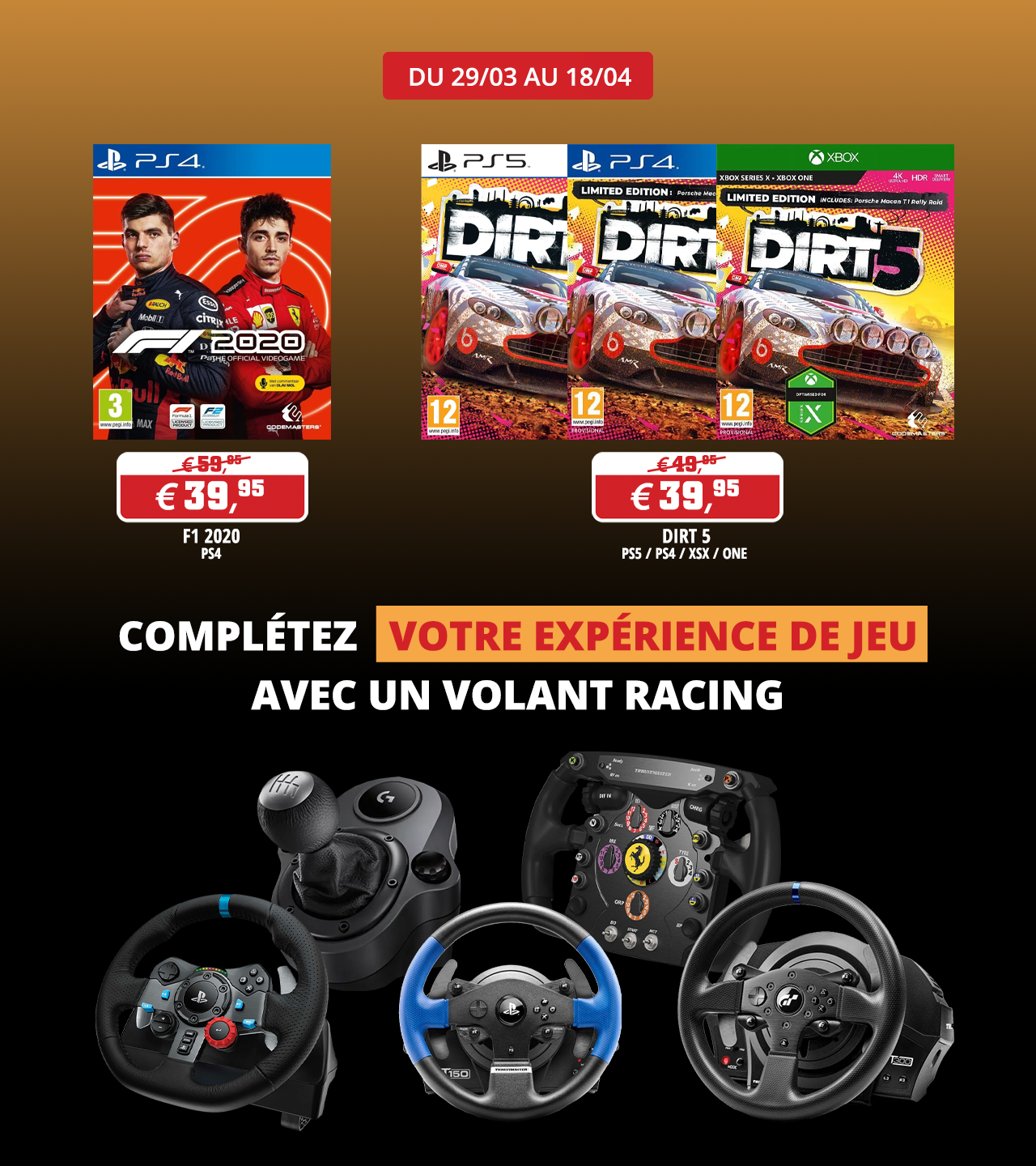 Complétez votre expérience de jeu avec un volant racing !