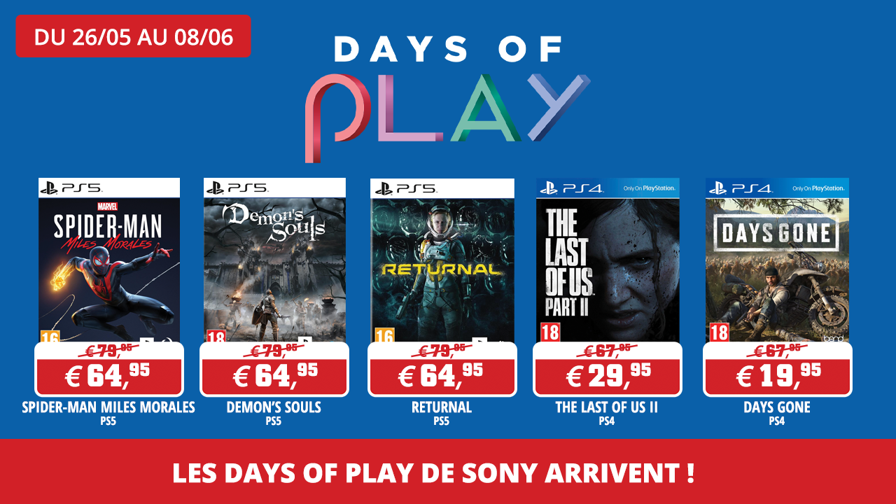 Les promos Days Of Play Sony arrivent !