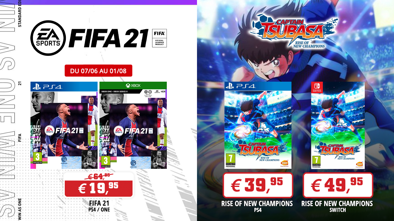 Profitez des jeux FIFA 21 et Captain Tsubasa: Rise of New Champions durant l'Euro 2021