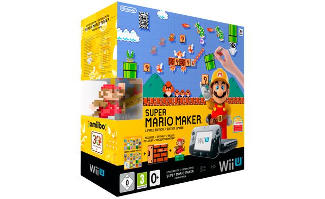 Wii U Premium Pack Black 32Gb Super Mario Maker + Amiibo