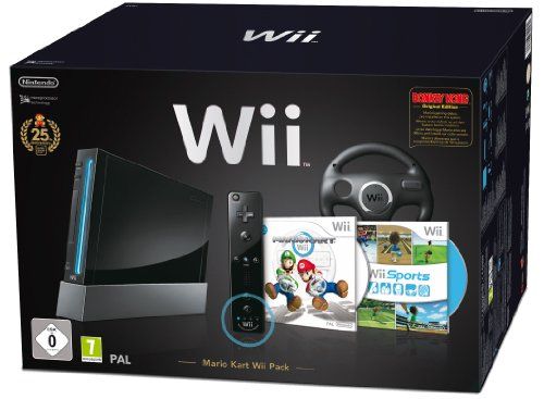 Wii Console Black Mario Kart Pack