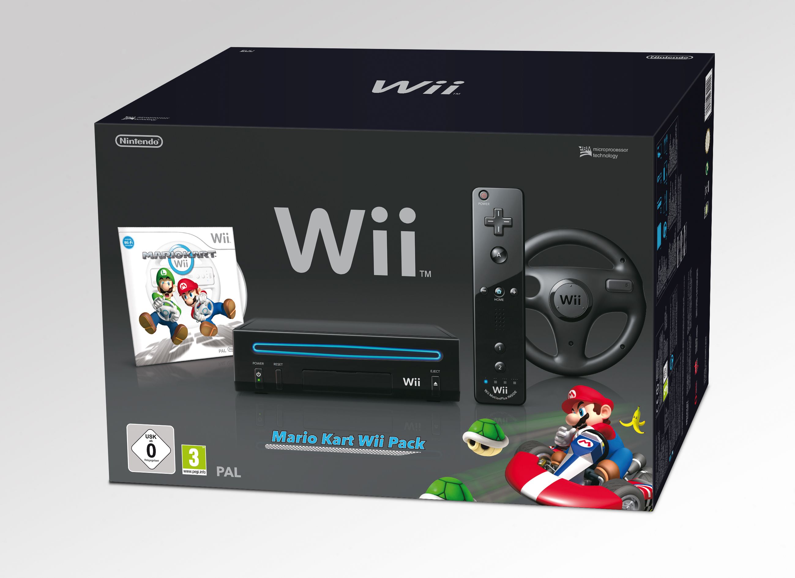 Nintendo Wii Black Mario Kart Pack