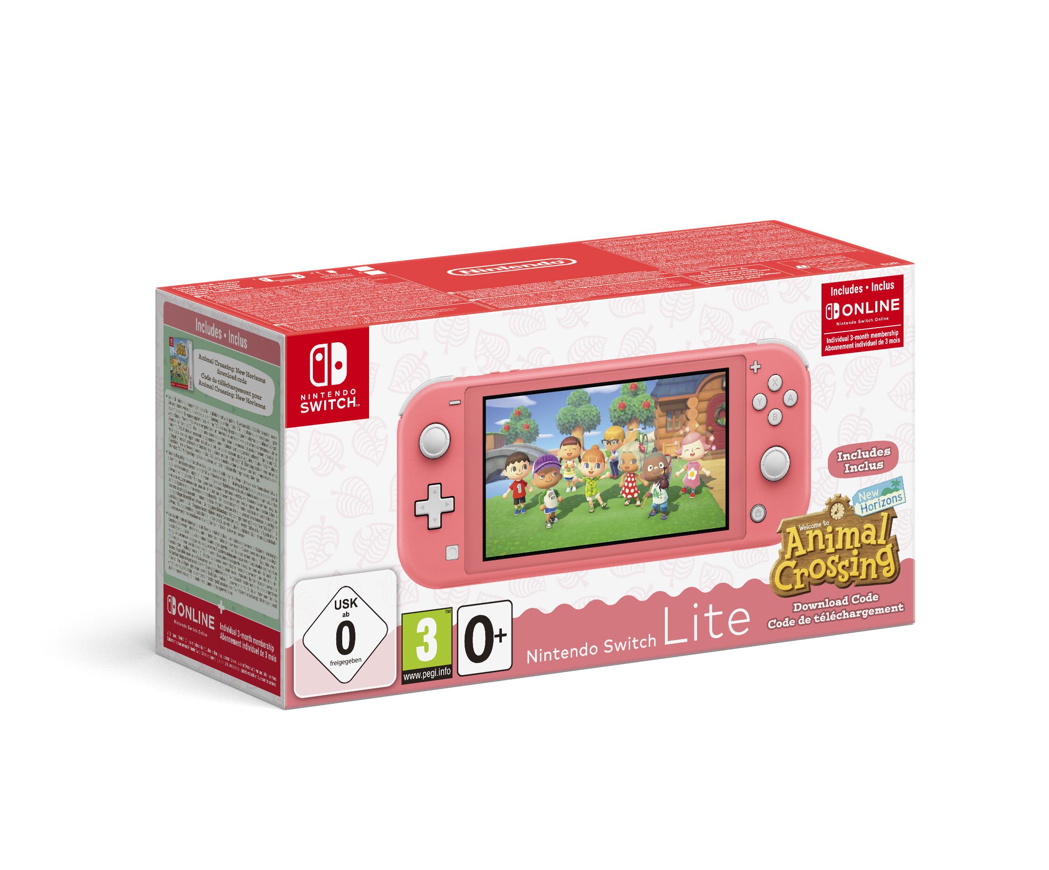 Nintendo Switch Lite + le jeu Animal Crossing + 3 mois d’abonnem