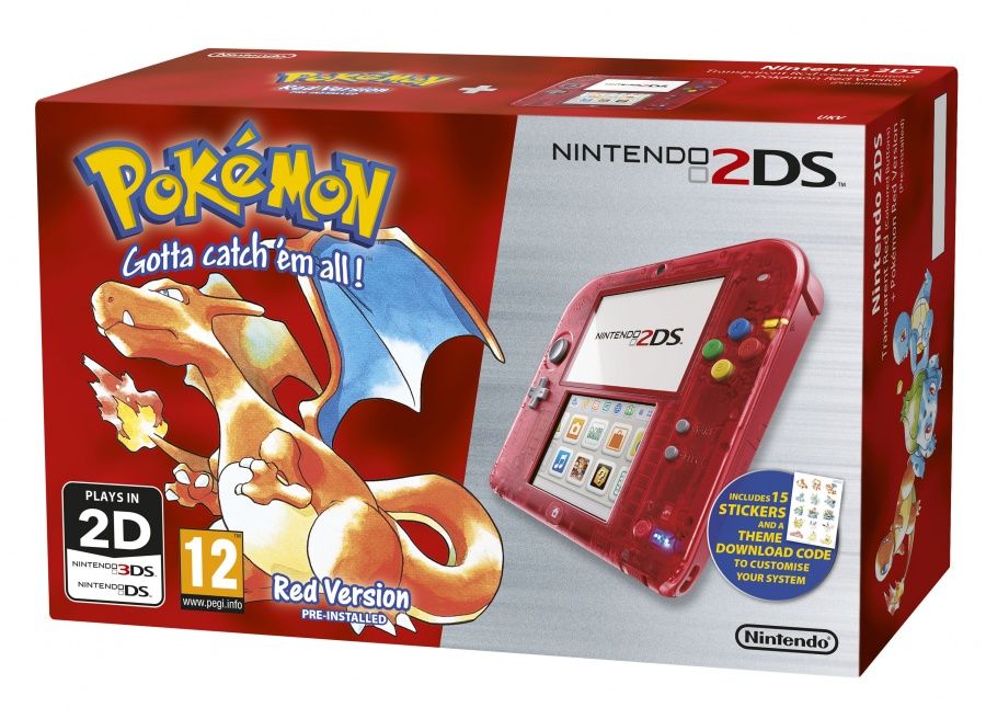 Nintendo 2DS Transparent Red + Pokémon Version Rouge