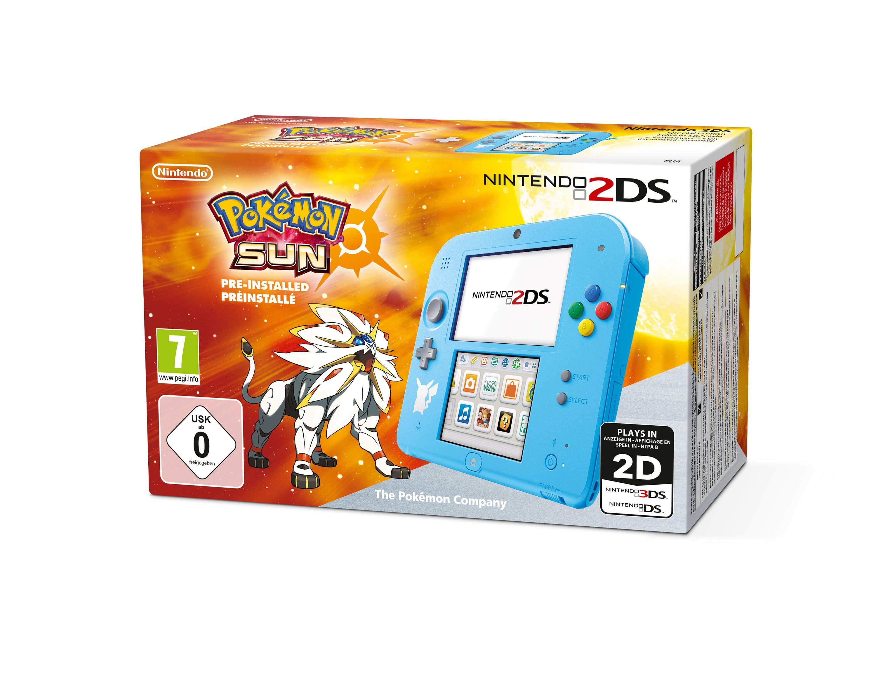 Nintendo 2DS Sky Blue Pokémon Soleil