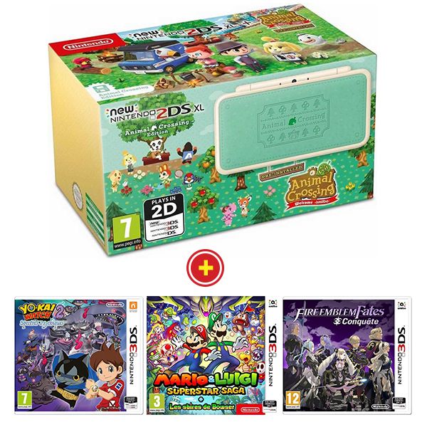 New Nintendo 2DS XL Animal Crossing Edition + AC New Leaf + jeux