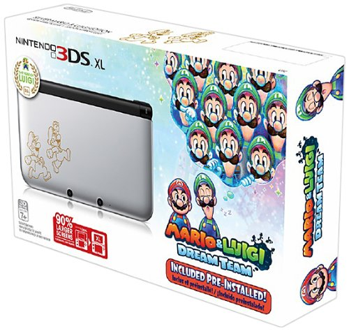 Nintendo 3DS XL, Silver - Mario & Luigi Dream team Limited Edition