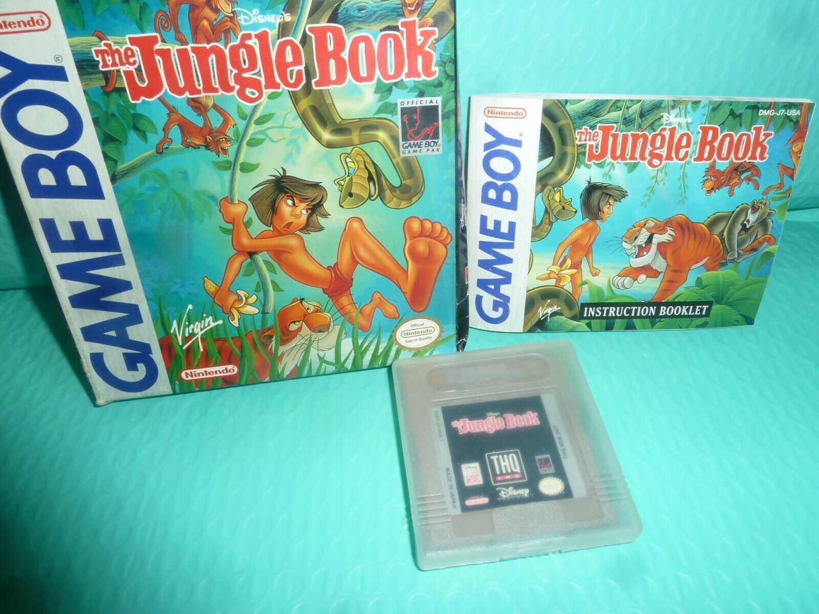 Game Boy Disney\'s the Jungle Book Complete Box Manual Super Rare
