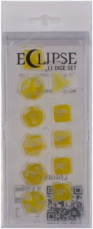 Eclipse Acrylic RPG Dice Set (11ct) - Lemon Yellow