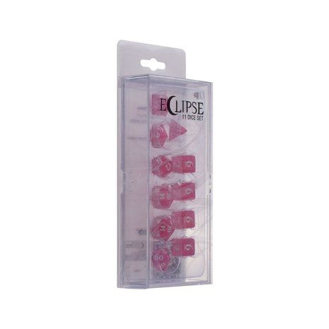 Eclipse Acrylic RPG Dice Set (11ct) - Hot Pink