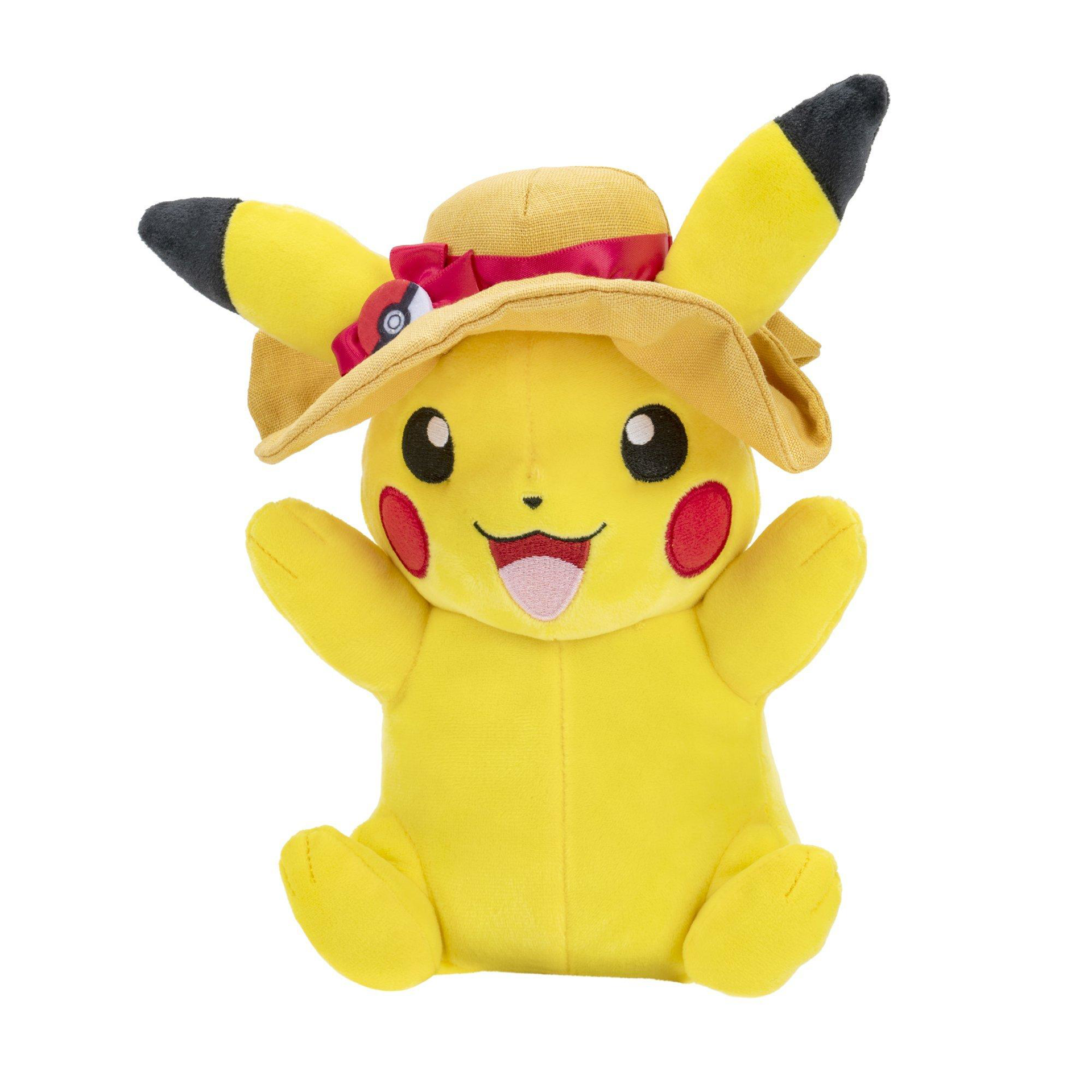 Pokémon - Peluche Pikachu avec un chapeau d\'été 20cm