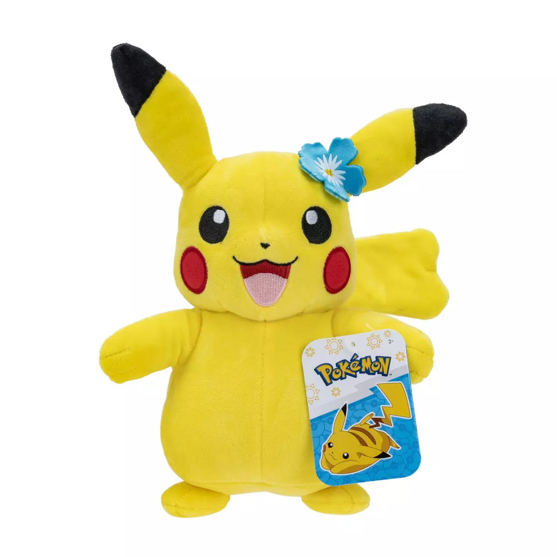 Pokémon - Peluche Pikachu avec une fleur bleue 20cm