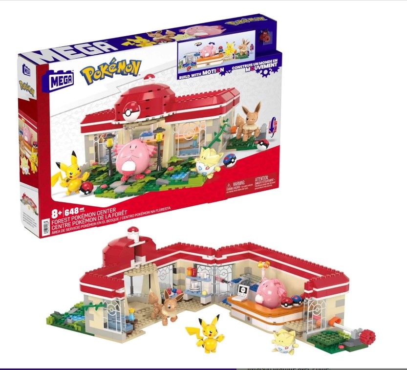 MEGA Pokémon Coffret Centre Pokémon De La Forêt,Jeu De Briques De Construction Pour Enfants Et Adultes,Figurines