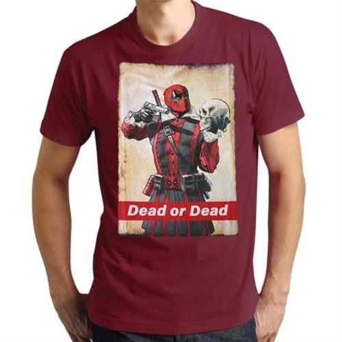 Deadpool - Dead or Dead Burgundy T-shirt - S