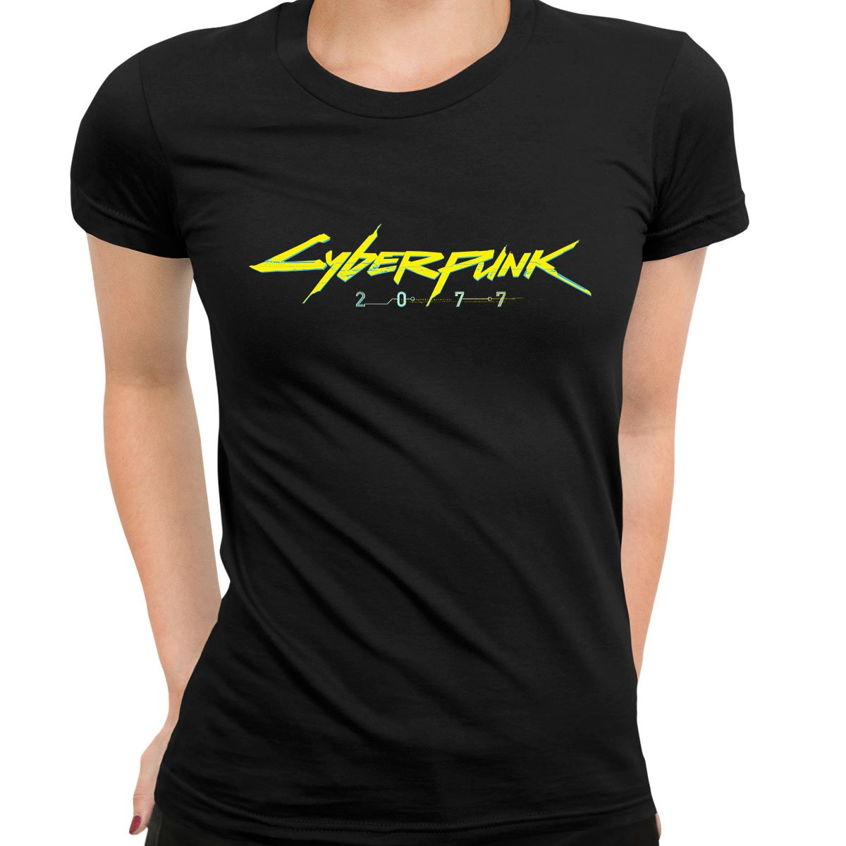 Cyberpunk 2077 - Logo Black Woman T-Shirt - S