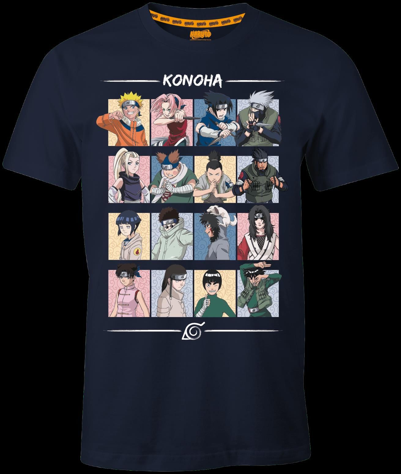 Naruto - Konoha - T-Shirt Noir Pour Hommes - XL