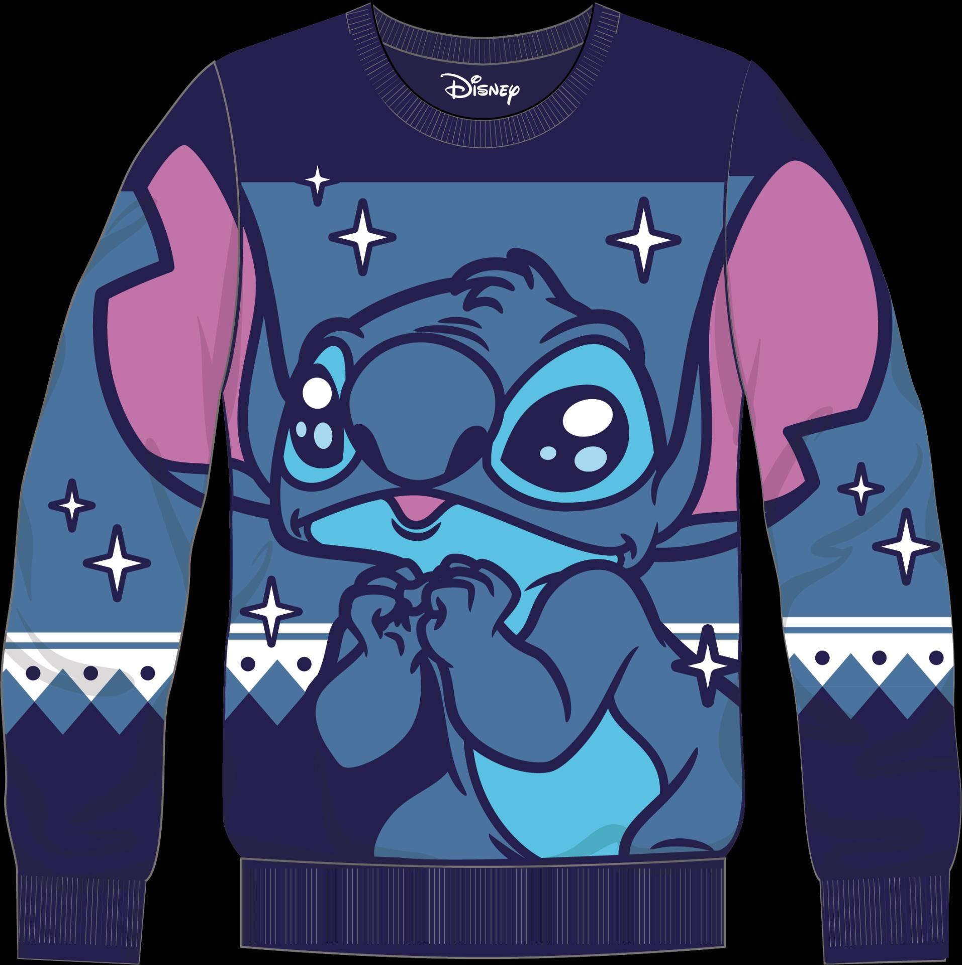 Lilo Et Stitch - Pull de Noël Bleu L