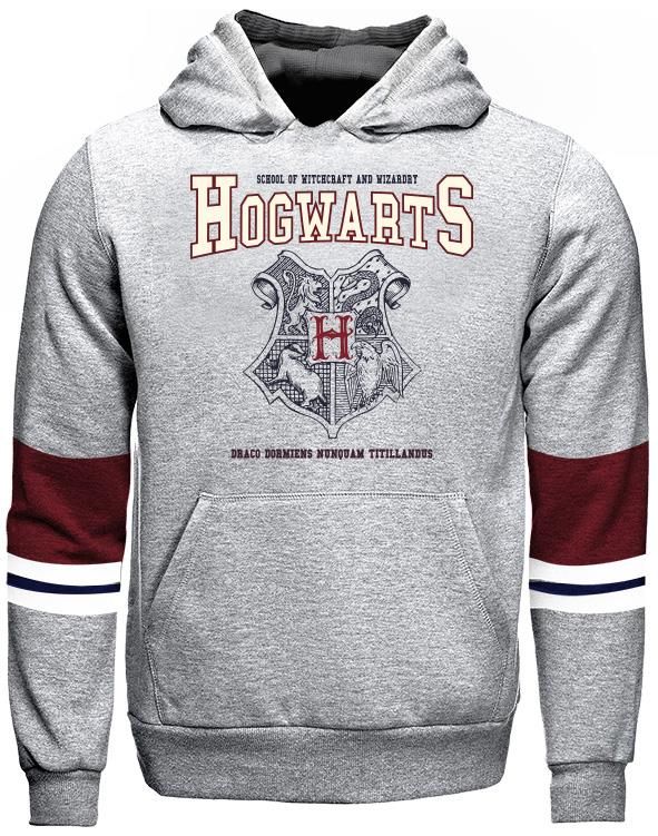 Harry Potter - Sweatshirt Ecusson Poudlard gris 10 ans