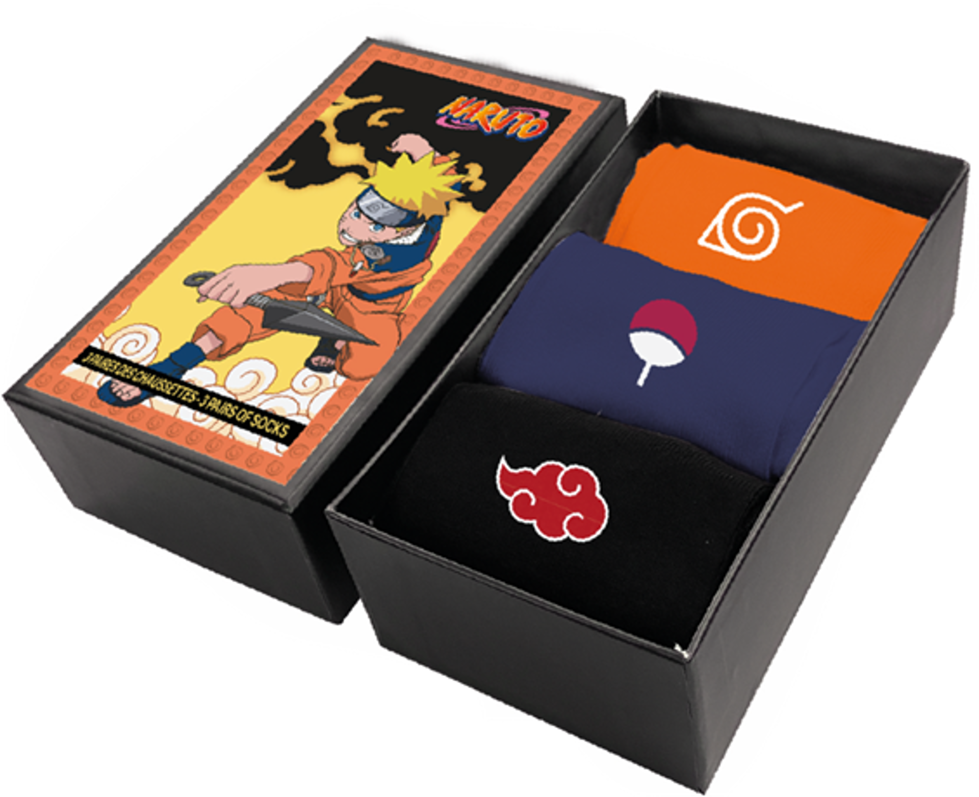 Naruto - Chaussettes Box Hidden Ninja Villages X3