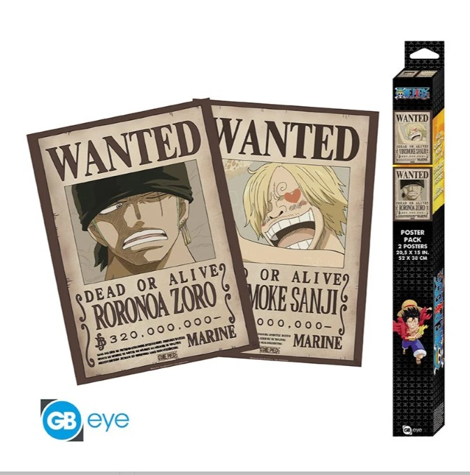 ONE PIECE - Wanted Zoro & Sanji - Set de 2 posters \'52x38\'