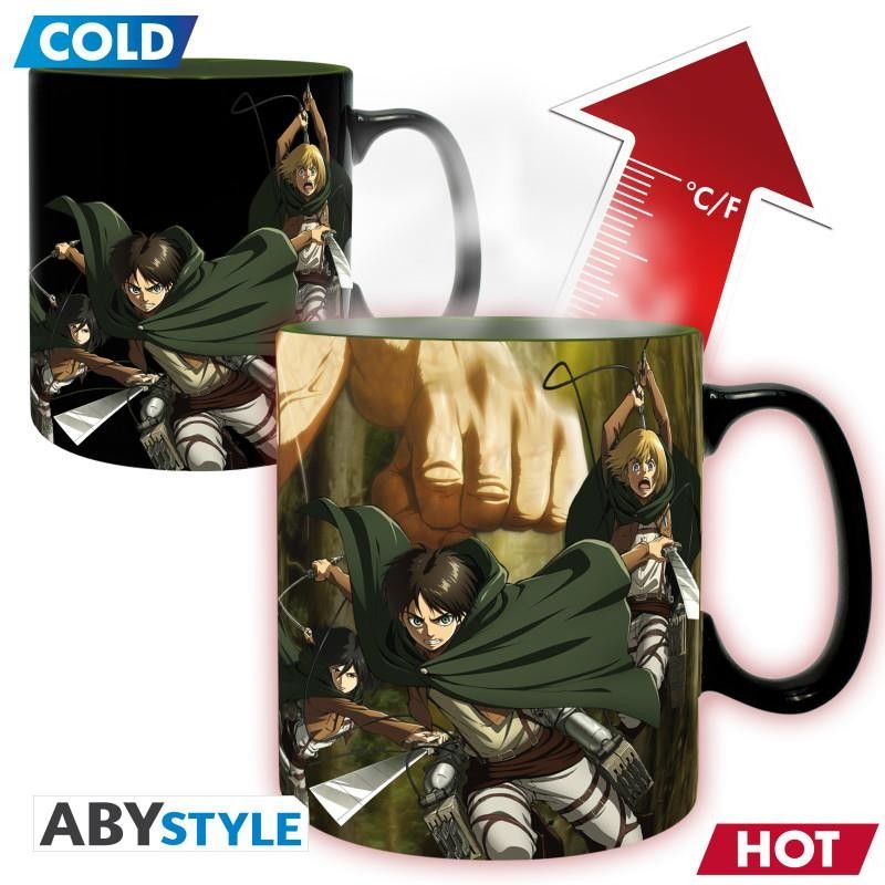 ABYstyle Attack on Titan Tazza Heat Change 460ml: TitanS3, Autres Accessoires Gaming, Multicolore