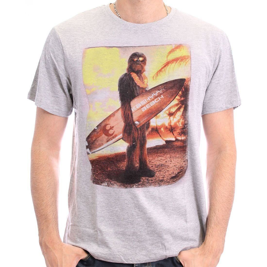 Star Wars - Chewie on the Beach Grey T-Shirt - S