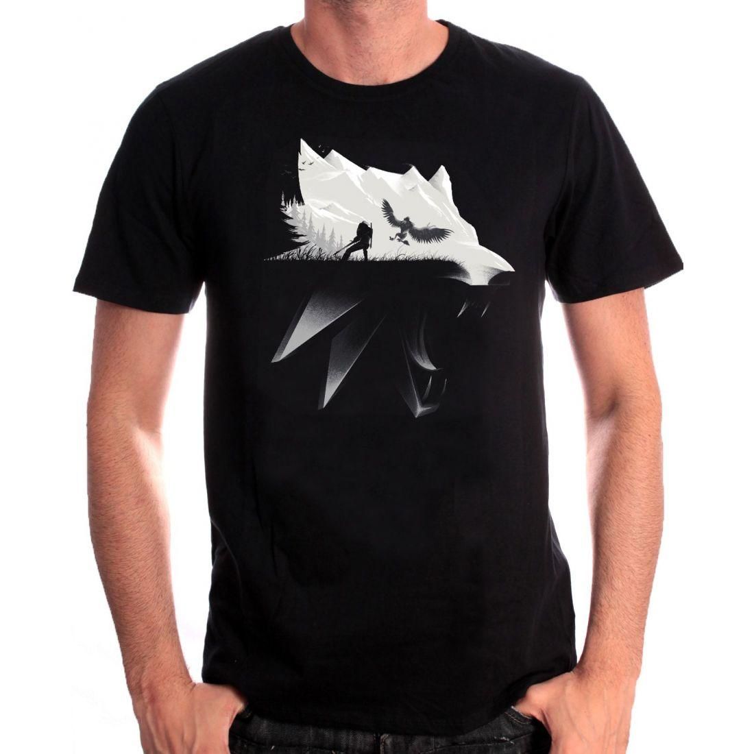 The Witcher 3 - Wolf Silhouette Black T-Shirt - S