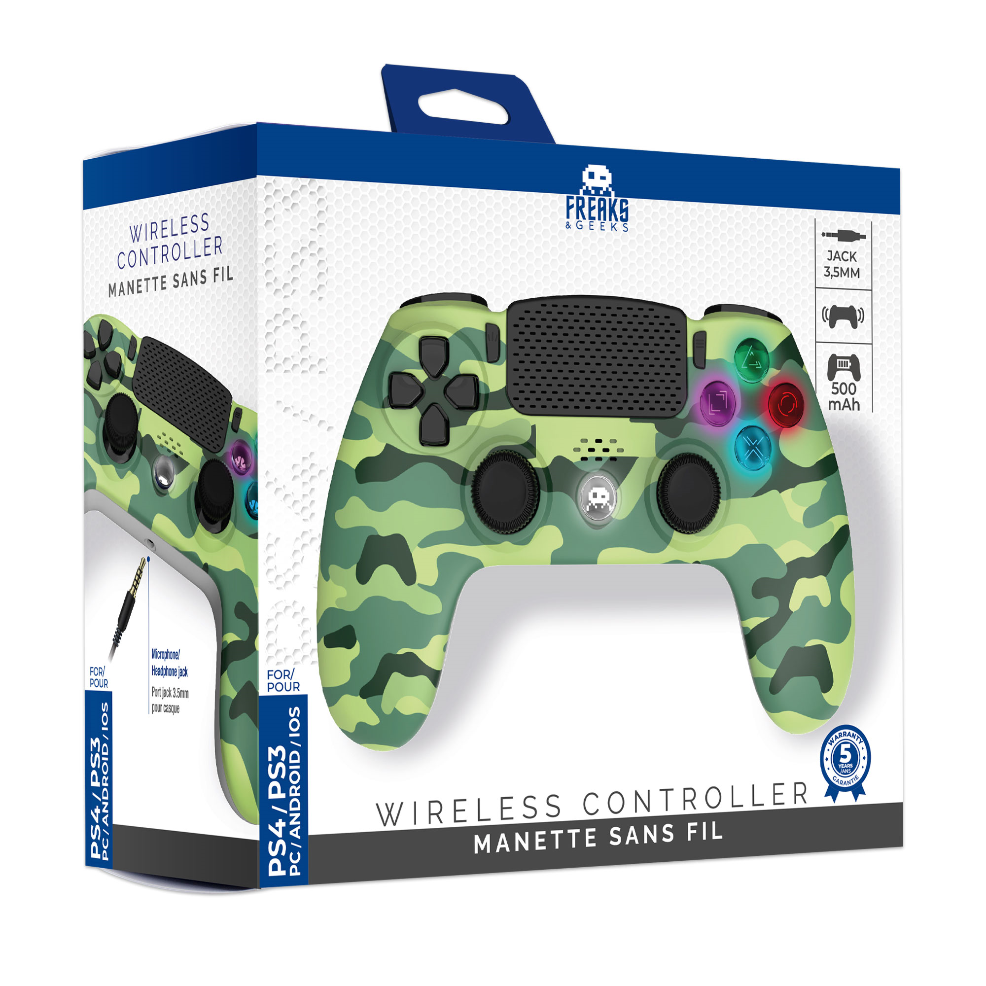 Manette sans fil camo vert PS4