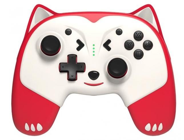 Switch - Manette Animal Sans Fil Doggy taille enfant avec Palettes et LED - Rouge