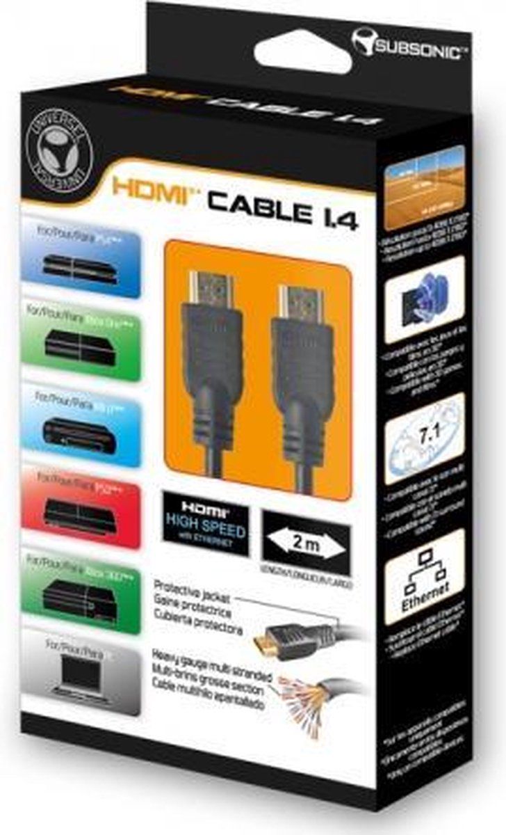 Câble Subsonic SA5040 de 2m HDMI