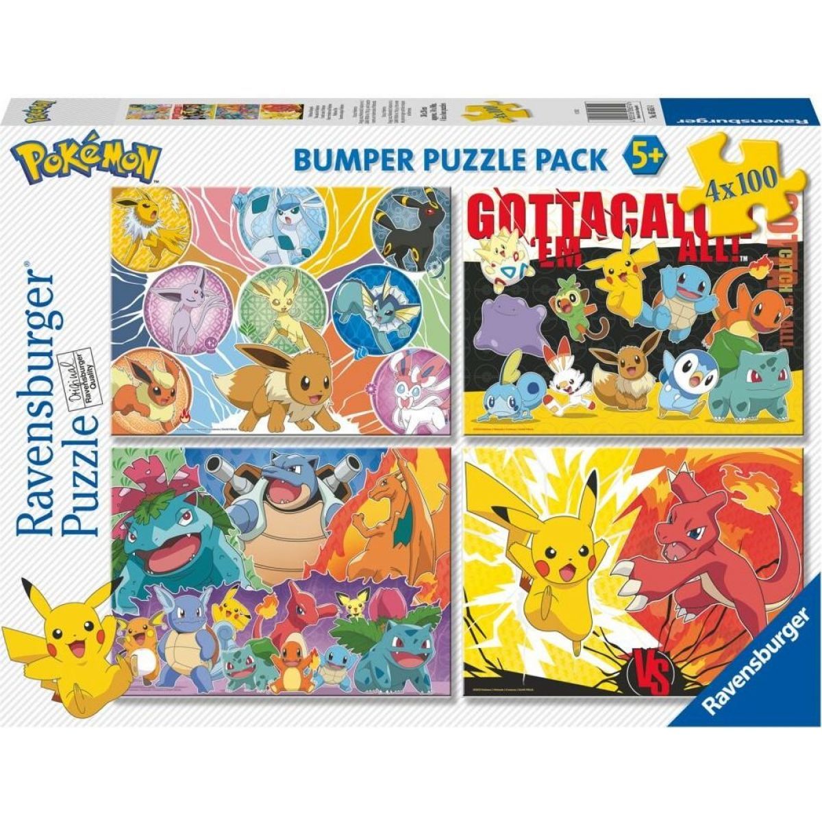 Ravensburger Puzzles Pokémon Pack de 4 Copains Pokémon 4x100 Pièces