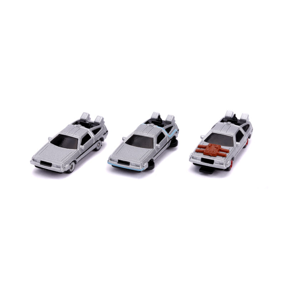 JADA TOYS 1/64 - DE LOREAN Retour vers le Futur Nano Hollywood Rides Pack de 3