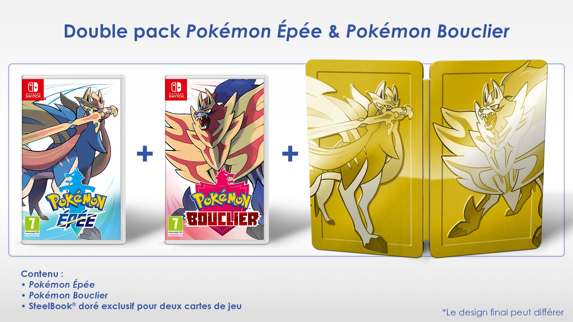 Pokémon Epée et Pokémon Bouclier Double Pack Golden Steelbook