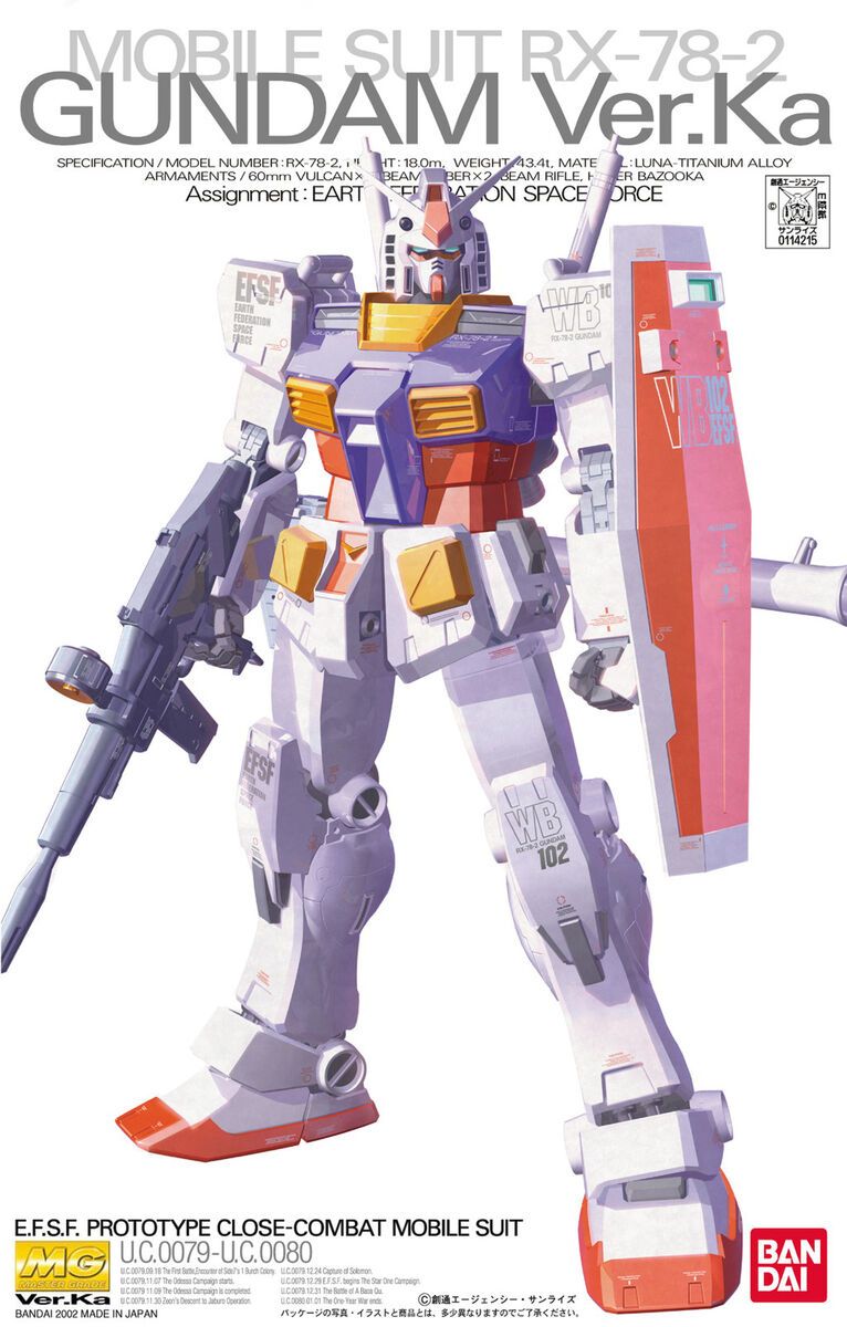 RX-78-2 Gundam Ver Ka Gunpla MG 1/100 18cm