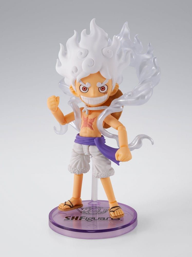 One Piece World Collactable Figures x S.H. Figuarts Figurine d\'action Monkey D. Luffy Gear 5 8 cm