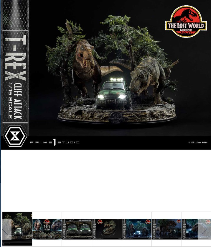 Jurassic World: The Lost World statuette 1/15 T-Rex Cliff Attack 53 cm