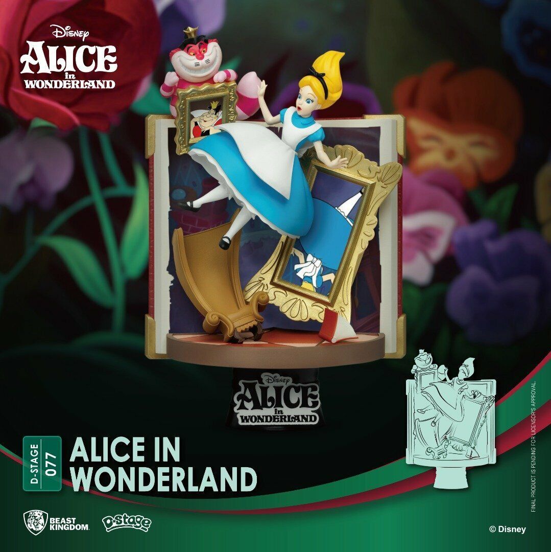 Disney - Diorama - Livre Histoire - Alice - 15cm