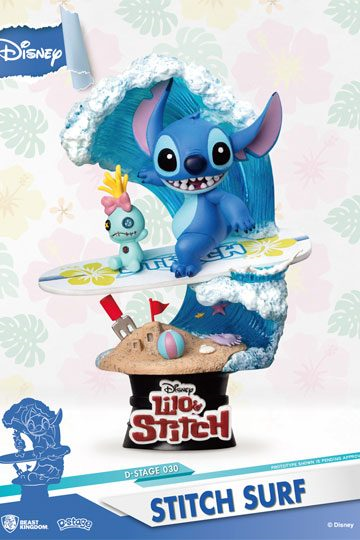 Disney Summer Series diorama PVC D-Stage Stitch Surf 15 cm