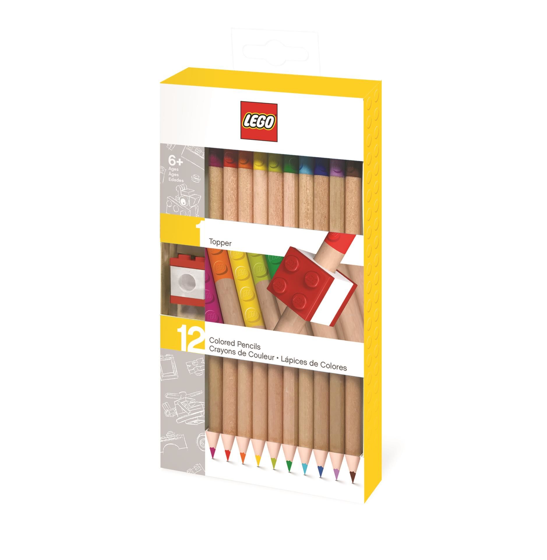 Pack de 12 crayons de couleur Lego avec embout en brique