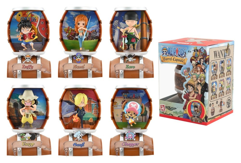 One Piece Barrel Capsule Minifigures 9 cm Blind Box Display (6)